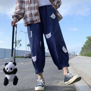 Cat Print Harem Jeans