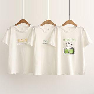 Cartoon Print Short-sleeve Tee (various Design)