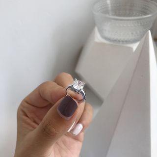 925 Sterling Silver Rhinestone Earring E181 - 1 Pc - As Shown In Figure - One Size