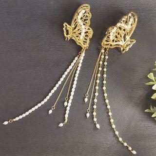Faux Pearl Fringe Hair Claw