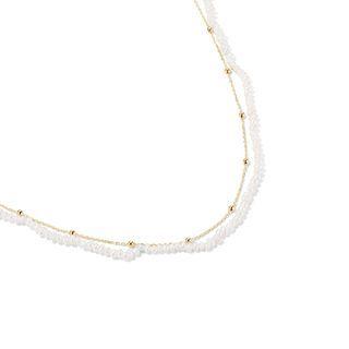 Freshwater Pearl Alloy Choker Necklace - Gold - One Size