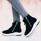 Side-zip Two-tone Ankle Boots