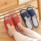 Set Of 4 Pairs: Couple Matching Linen Slippers