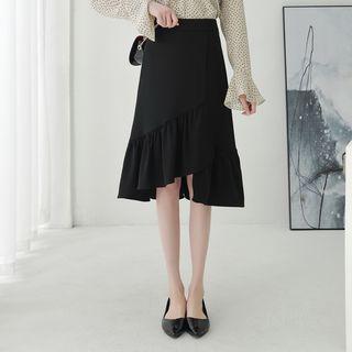 Ruffle Hem High-waist A-line Skirt