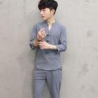 Set: 3/4-sleeve Frog-button T-shirt + Pants