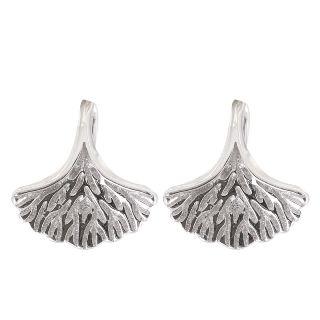 Sterling Silver Leaf-accent Earrings