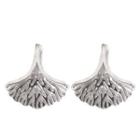 Sterling Silver Leaf-accent Earrings