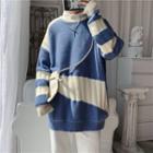 Round Neck Two-tone Sweater