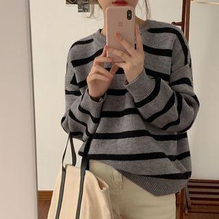 Striped Sweater Black Stripes - Gray - One Size