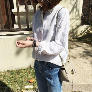 Linen Cotton Stand-collar Blouse