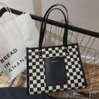 Check Tote Bag Black - One Size