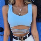 Tie-waist Strappy Cropped Tank Top