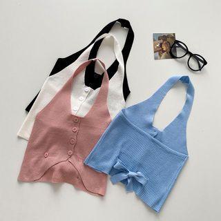 Bow Back Knit Halter Top