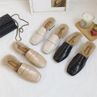 Faux-fur Loafer Mules