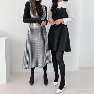 Inset Blouse Two-tone Swing Dress