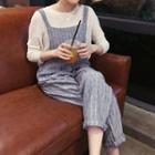 Pinstriped Pinafore Jumpsuit