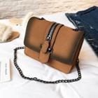 Faux Leather Zip-up Crossbody Bag