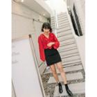 Plus Size Fly-front H-line Cotton Skirt