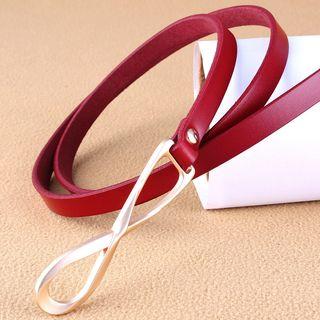Genuine Leather Knotted Slim Belt