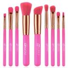 Set Of 9: Makeup Brush With Pink Wooden Handle