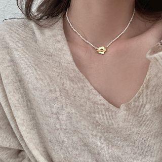 925 Sterling Silver Flower Pearl Necklace