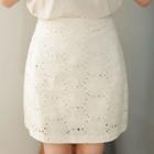 Eyelet-lace Mini Skirt
