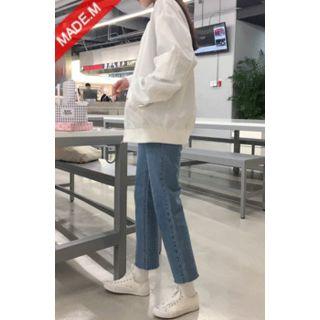 Fray-hem Crop Tapered Jeans