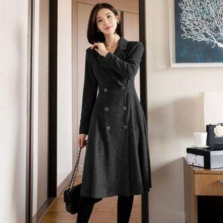 Double-breasted Flare Dress