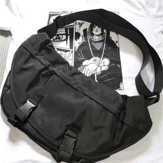 Buckled Nylon Crossbody Bag Black - One Size