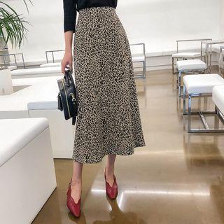 Leopard A-line Maxi Skirt
