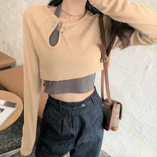 Long-sleeve Crop Top / Halter Top