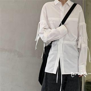 Drawstring Tie-front Shirt