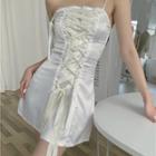 Spaghetti Strap Tie-strap A-line Dress Off-white - One Size