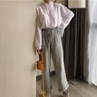 Open Back Hoodie / Drawstring Wide-leg Pants