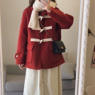 Toggle Coat / Long-sleeve Midi A-line Dress