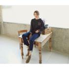 Band-waist Cutout-hem Boot-cut Jeans