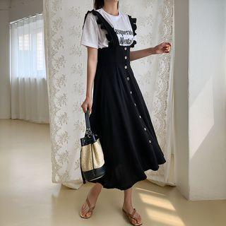 Frill-strap Jumper Dress