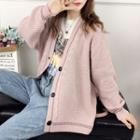 Chunky Knit Contrast Trim Cardigan