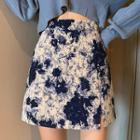 Printed Slited Mini Skirt
