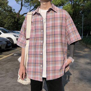 Plaid Half-sleeve Shirt