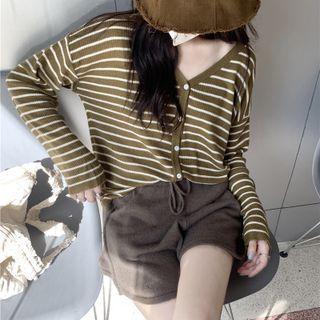 Striped Cardigan / Sweatshorts
