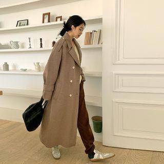 Handmade Alpaca Blend Military Coat