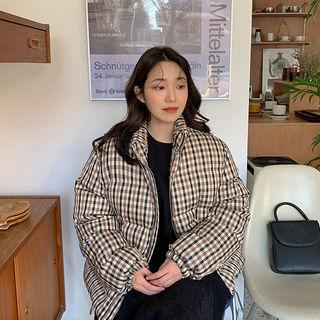 Duck Down Plaid Puffer Jacket