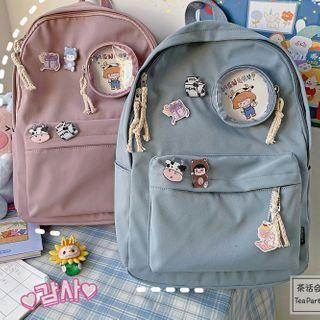 Pvc Panel Plain Zip Backpack