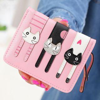 Cat Print Faux Leather Wallet