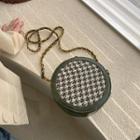 Houndstooth Circle Crossbody Bag