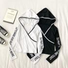 Long-sleeve Hooded Crop T-shirt