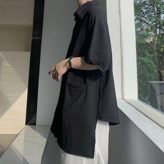 Asymmetrical Oversized Short Sleeve Shirt