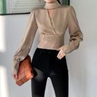 Choker-neck Cutout-back Crop Top
