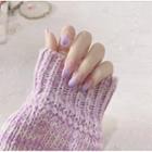 Flame Print Gradient Faux Nail Tips 417 - Light Purple - One Size